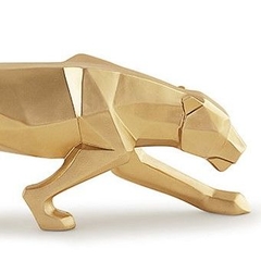 Escultura Leopardo dourado - comprar online