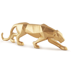 Escultura Leopardo dourado