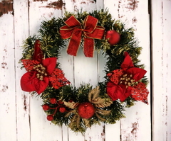Guirlanda de Natal, 35 cm de diâmetro, perfeita para decorar a sua porta com estilo nesta temporada festiva.