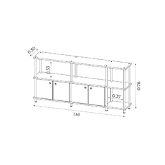 Mueble para TV con 2 módulos y espacio - Oslo Ambiente