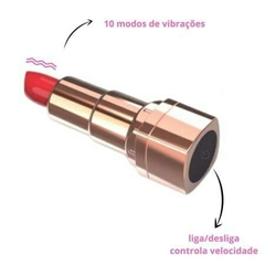 VIBRADOR FORMATO BATOM RECARREGÁVEL COM 10 MODOS DE VIBRAÇÃO - VMAIABOUTIQUE