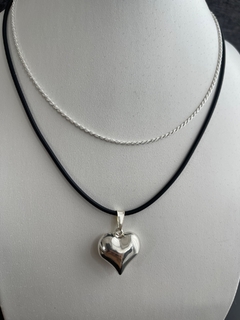 CONJUNTO CORAZON CON CORDON DE CAUCHO - comprar online