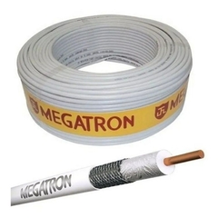 CABO COAXIAL RG59 47% DE MALHA MEGATRON 100MT BRANCO UNIPOLAR