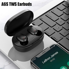 Fone de Ouvido A6S Fone TWS Wireless Bluetooth Headset with Mic Earbuds for Xiaomi Noi