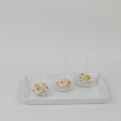 Cake pops Blancas con Flores en fondant