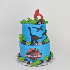 Pastel Jurassic Park Azul | 30 rebanadas