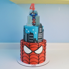 Pastel Spiderman Edificios | 50 rebanadas