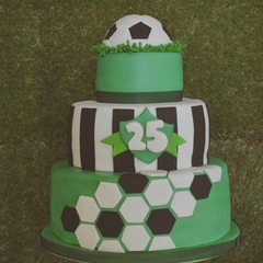 Fútbol betún + detalles fondant | 50 rebanadas