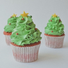 Cupcakes pino navidad