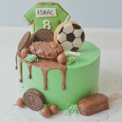 Pastel futbol y chocolate