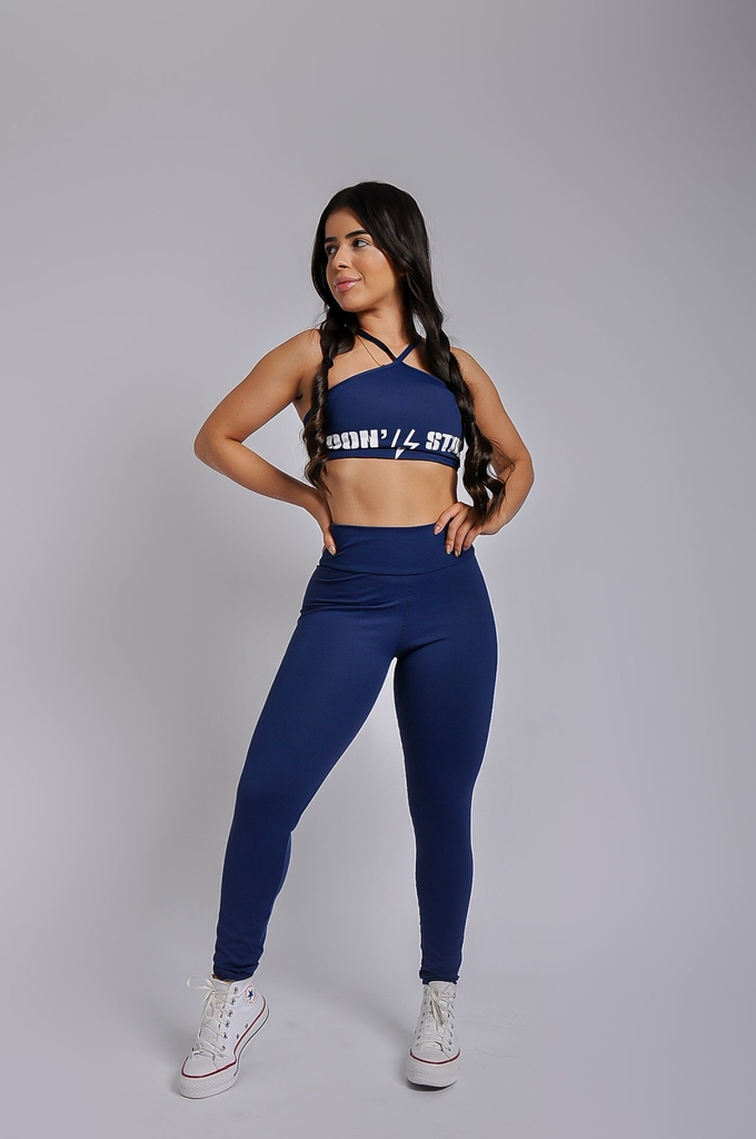 Conjunto Calça Fitness Dont Stop Suplex de Poliéster Empina