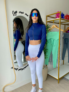 Cropped Colete Fitness Azul Marinho