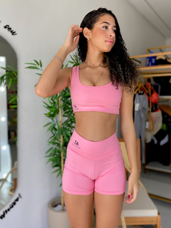 Conjunto Short Fitness Basic TA Summer Rosa