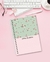 Caderno Floral Verde e Rosa