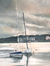 Modern Sailboat, 31.4x35.4 cm. Oil - buy online