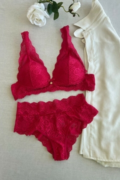 CONJ LETICIA SUTIÃ BRALETTE E CALCINHA FIO DE RENDA