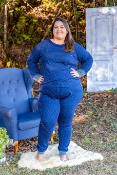 REF 3108 PLUS SIZE PIJAMA FEMININO INVERNO MALHA SOFT POA - comprar online