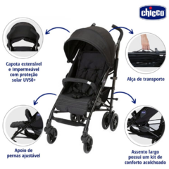 Imagem do CARRINHO DE BEBÊ LITE WAY 4 JET BLACK CHICCO