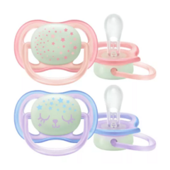 KIT CHUPETA ULTRA AIR NIGHTTIME 0-6 MESES - AVENT BRILHA NO ESCURO