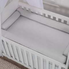 LENÇOL CINZA PARA MNI CAMA AVULSO BABY LOOK