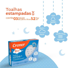 TOALHA FRALDA ESTAMPADA LUXO CREMER - BabyBee Store