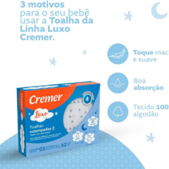 TOALHA FRALDA ESTAMPADA LUXO CREMER - loja online