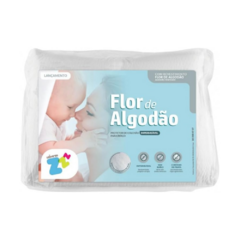 PROTETOR DE COLCHÃO PARA BERÇO IMPERMEÁVEL BRANCO FLOR DE ALG. FIBRASCA