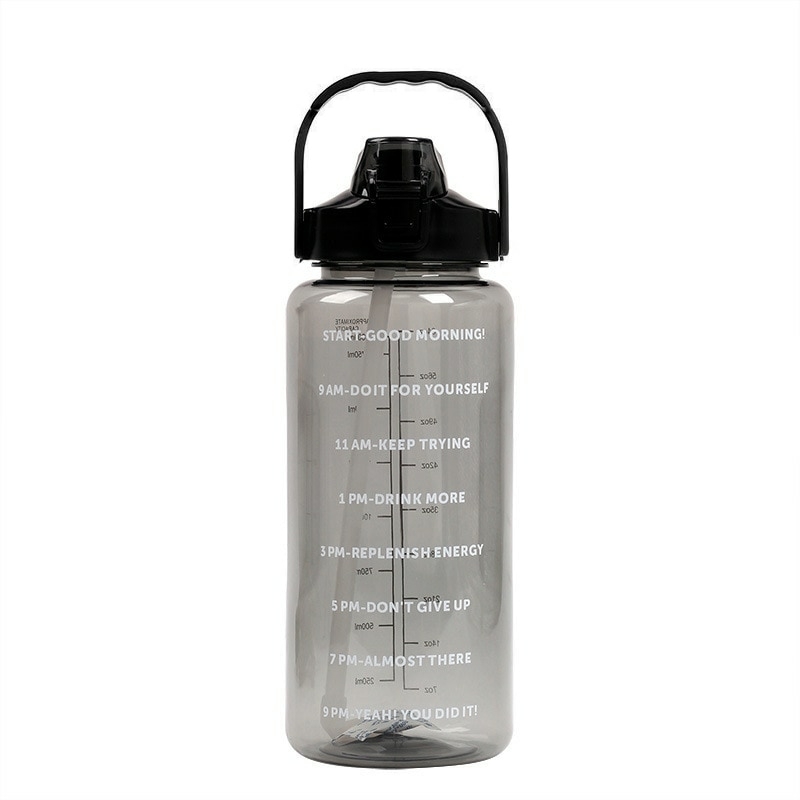 Garrafa de Água 2 Litros com Canudo + Brinde Adesivos - Vita