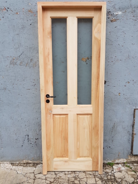 Puerta Exterior MOD. C3 tres tableros doble faz ciega 1/4pto interno Cedro