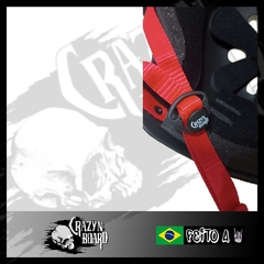 Capacete Pró Crazynboard - Preto Fosco com tira vermelha - loja online