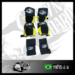 Kit de Proteção Crazynboard Pró - Baby - Amarelo e Preto