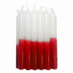 Vela Palito Bicolor Vermelho com Branco 500g