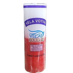 Vela de 7 dias Vermelho com Branco- Votiva Nova Luz Ecoluz 250g