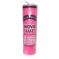 Vela de 7 dias Rosa 195g Votiva Nova Luz Ecoluz 44mm