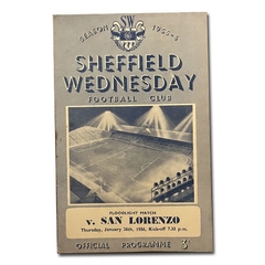 Programa Sheffield Wednesday vs San Lorenzo Amistoso 1956