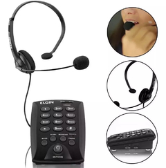 Telefono call center Headset Cabezal Operadora Teclado Y Vincha Elgin 6000 - comprar online