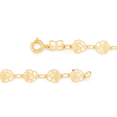 Pulseira folheada a ouro infantil formada por rosas - comprar online