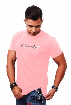 Camisa Rosa Estampa Chivalry