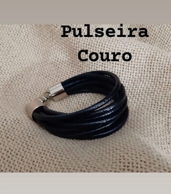 Pulseira Preta Couro