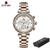 R24 - RELÓGIO FEMININO CHRONOGRAPH WOMEN WATCH LUXO LADIES CALENDÁRIO À PROVA D'ÁG