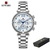 R24 - RELÓGIO FEMININO CHRONOGRAPH WOMEN WATCH LUXO LADIES CALENDÁRIO À PROVA D'ÁG