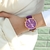 R42 - RELÓGIO FEMININO CASUAL PULSEIRA COURO ROXO - loja online