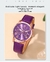 R42 - RELÓGIO FEMININO CASUAL PULSEIRA COURO ROXO - comprar online