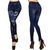 CALÇA JEANS FEMININA SKINNY LEGGINGS CINTURA ALTA IMPRESSÃO - comprar online