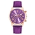 R42 - RELÓGIO FEMININO CASUAL PULSEIRA COURO ROXO na internet