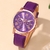 R42 - RELÓGIO FEMININO CASUAL PULSEIRA COURO ROXO