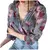 VC01 - CAMISA ESTAMPA FLORAL MANGA LONGA TOP DE CARDIGAN ELEGANTE - loja online