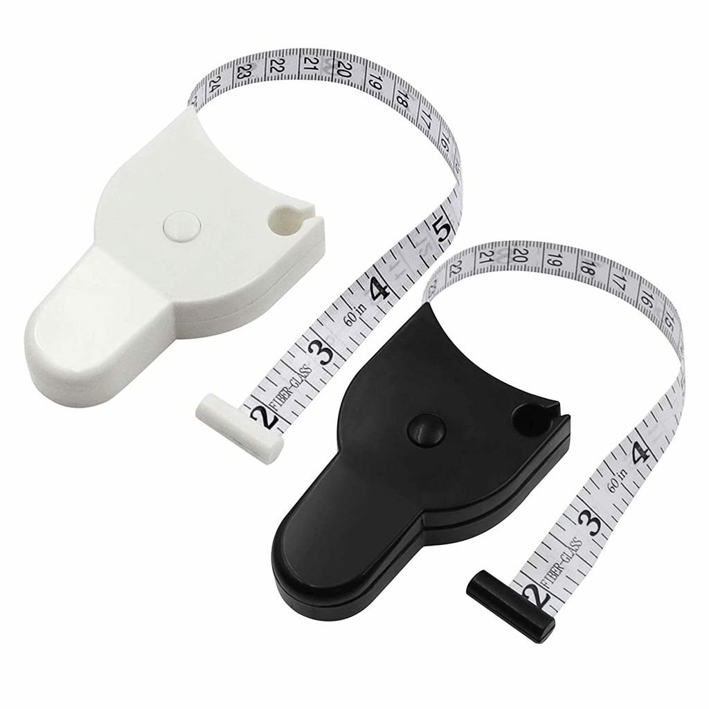 Vamor Body Measuring Tape 60 Inch Weight Loss Retractable Measure Tape with  Lock Pin and Push Button for Fitness, Tailor, Sewing (Black/White)