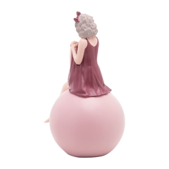 Figura Decorativa Boneca Resina 19cm ROSA na internet