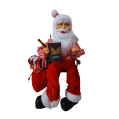 Boneco Papai Noel Sentado C/ Movimento e Som 40cm